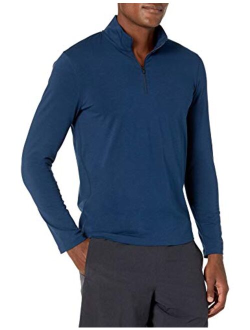 Amazon Brand - Peak Velocity Men's Pima Cotton Lightweight Quarter Zip Shirt
