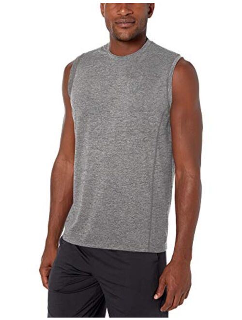 Amazon Brand - Peak Velocity Men's Tech-Stretch Sleeveless Quick-Dry Loose-fit T-Shirt
