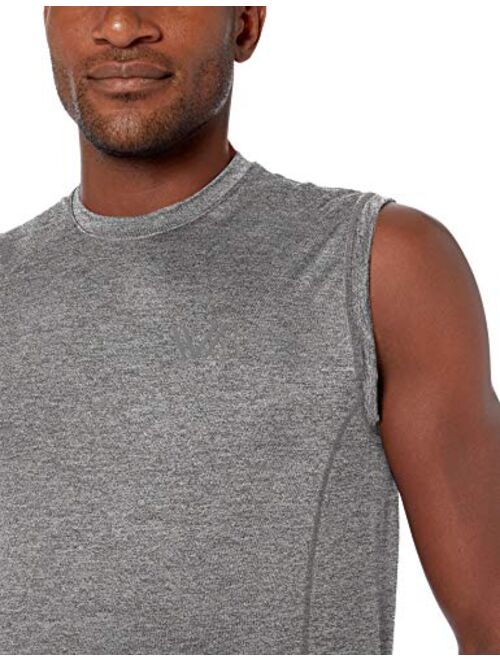 Amazon Brand - Peak Velocity Men's Tech-Stretch Sleeveless Quick-Dry Loose-fit T-Shirt