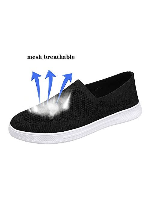 ChayChax Mens Womens Flat Sneakers Slip-on Casual Tennis Shoes Breathable Mesh Outdoor Sports Running Shoes Large Size 4.5-14.5