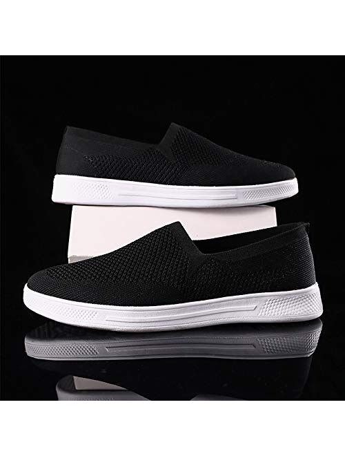 ChayChax Mens Womens Flat Sneakers Slip-on Casual Tennis Shoes Breathable Mesh Outdoor Sports Running Shoes Large Size 4.5-14.5