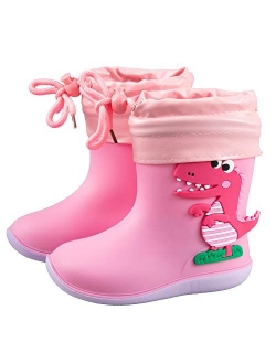 Kids Cute Rain Boots Waterproof Rubber Boot Shoes Boys Girls Dinosaur Rain Shoes Non-Slip