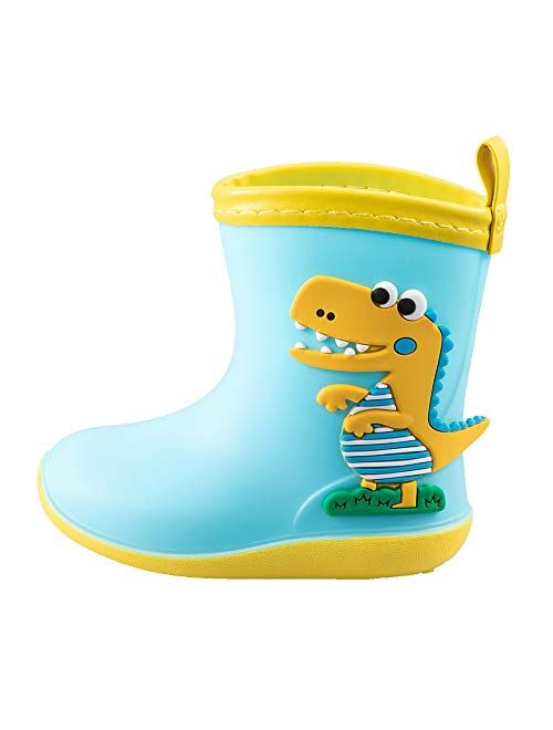 ChayChax Kid’s Cute Rain Boots Waterproof Rubber Boot Shoes Boys Girls Dinosaur Rain Shoes Non-Slip
