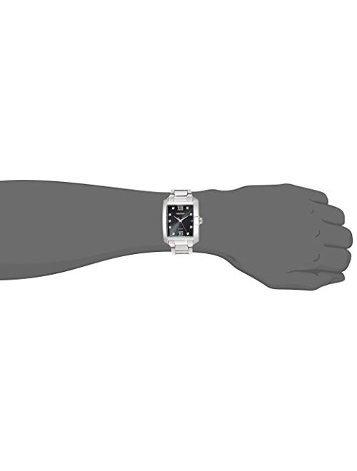 Seiko Men's Solar Diamond Stainless Steel Japanese-Quartz Watch with Stainless-Steel Strap, Silver, 20 (Model: SNE461)