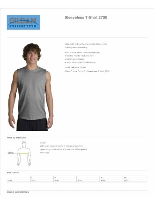 Gildan - Ultra Cotton Sleeveless T-Shirt. 2700