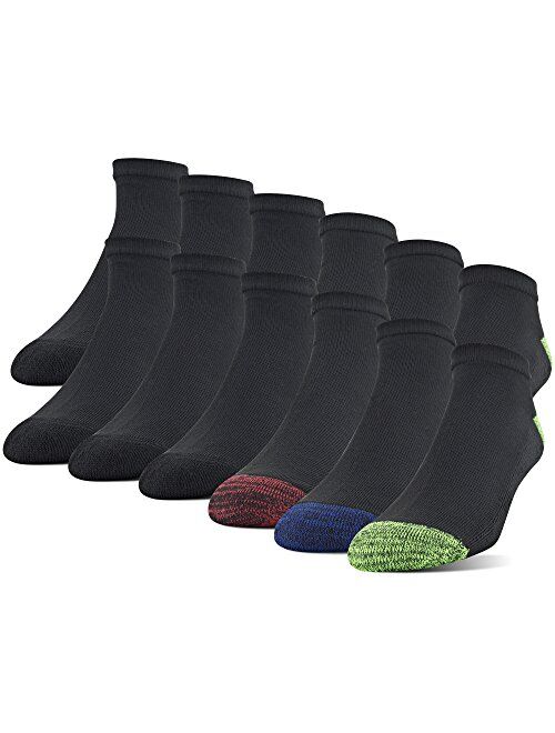 Gildan mens Polyester Half Cushion Ankle Socks 12-pack