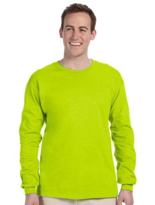 Gildan 2400-Classic Fit Adult Long Sleeve T-shirt Ultra Cotton-First Quality-Safety Green
