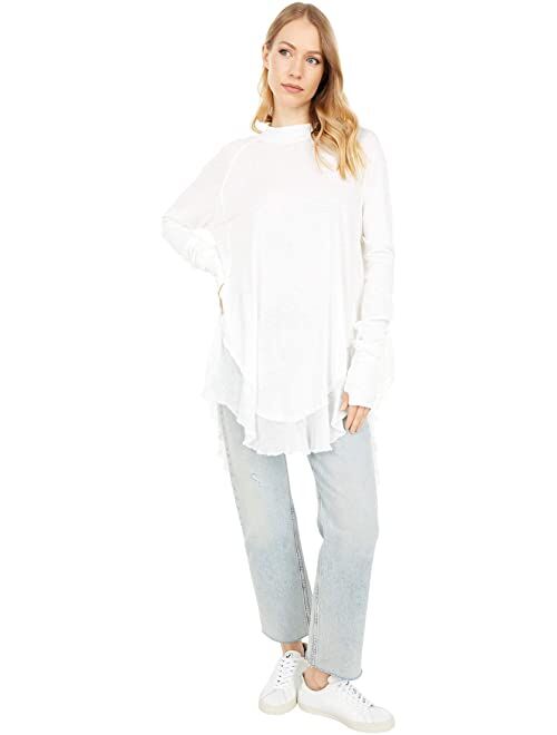 Free People Women's Solid Long sleeves with thumbholes Starlight Tee