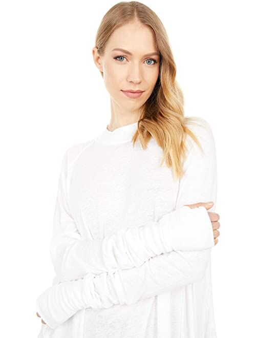 Free People Women's Solid Long sleeves with thumbholes Starlight Tee
