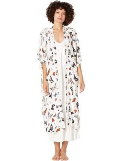 Butterfly Print Kimono Cover-Up