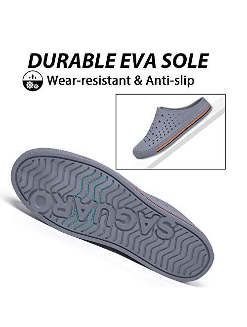 SAGUARO Mens Womens Adjustable Slip on EVA Double Buckle Slides Lightweight Sandals Slippers