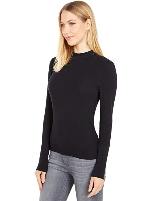 Free People Women's Solid Mock neckline and long sleeves Rickie Top