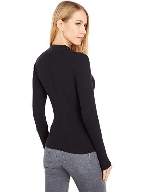 Free People Women's Solid Mock neckline and long sleeves Rickie Top