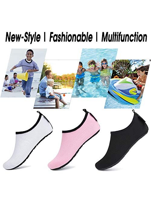 SAGUARO Boys Girls Barefoot Water Shoes Quick Dry Non-Slip Aqua Socks Outdoor Sports Beach Swimming Pool