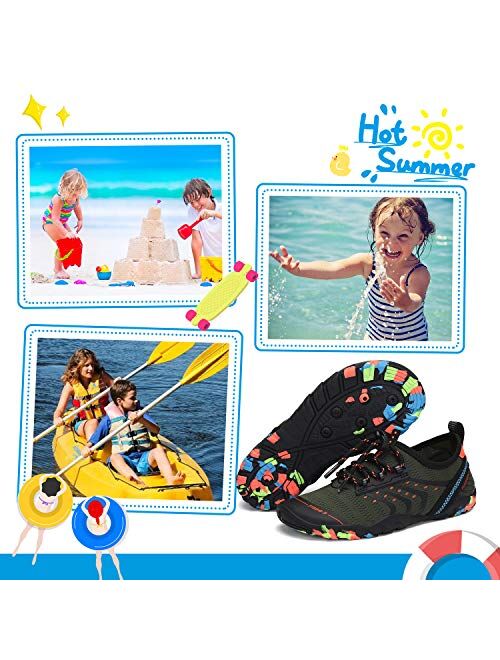 SAGUARO Boys Girls Water Shoes Quick Dry Non-Slip Athletic Aqua Swimming Shoes Outdoor Beach Sports Shoes Diving Fishing(Toddler/Little Kid/Big Kid)