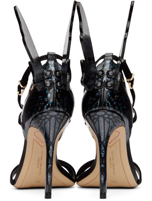 Black & Multicolor Holographic Talulah Heeled Sandals