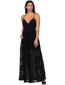 Bebe All Over Lace Maxi Dress