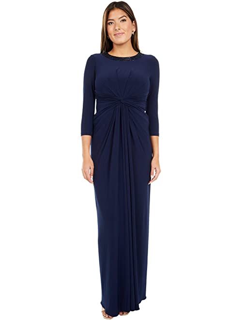 Buy Adrianna Papell Beaded Neck Jersey Twist Gown online | Topofstyle