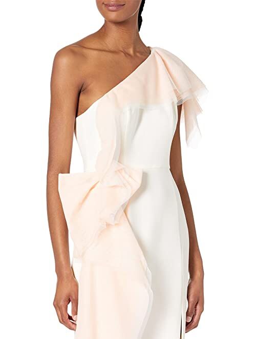 BCBG One Shoulder Gown with Tulle