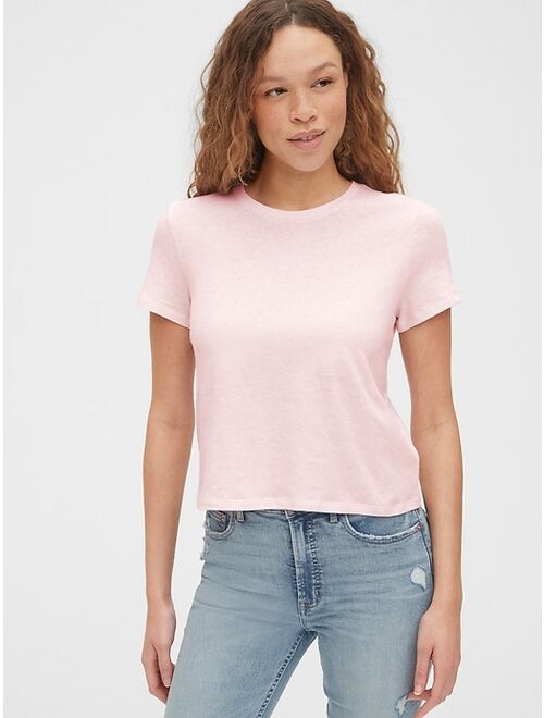 GAP Women's Solid Short sleeves Shrunken T-Shirt