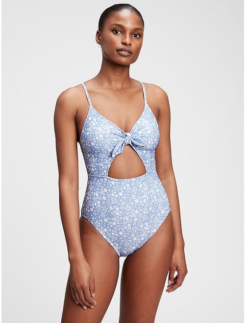 GAP Recycled Tie-Front Cut Out Swim One-Piece