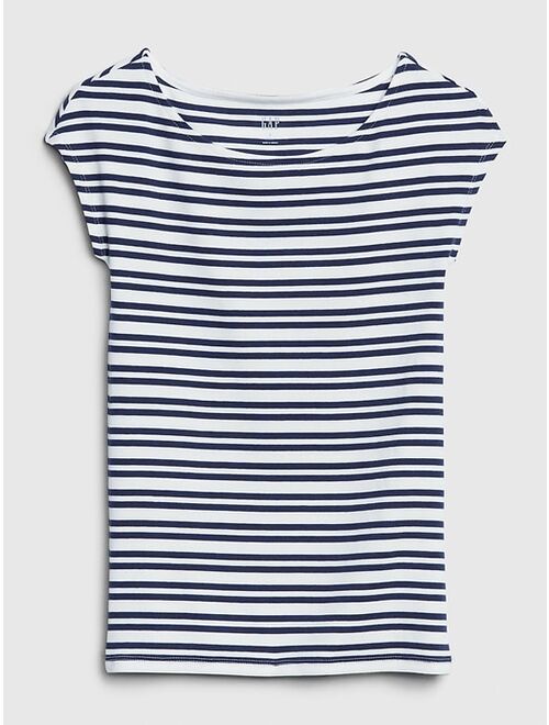 GAP Women's Short Sleeve Modern Boatneck Striped T-Shirt