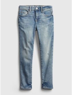 Kids Distressed Skinny Jeans with Washwell