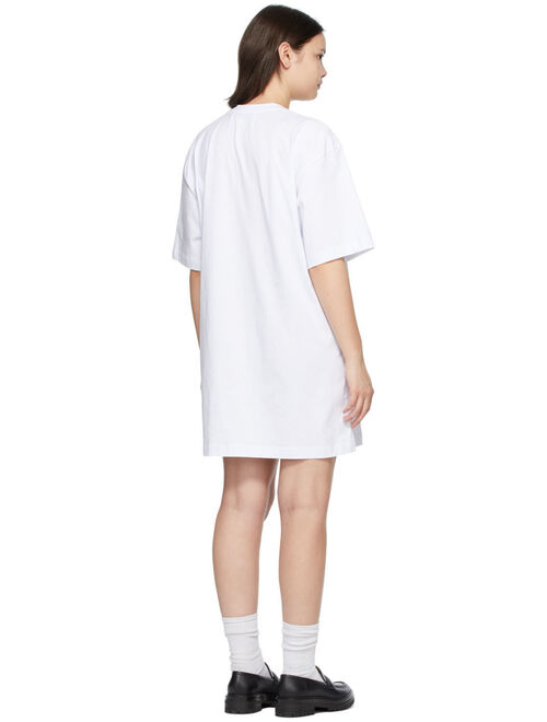 White 'Milano' Brush Logo Dress