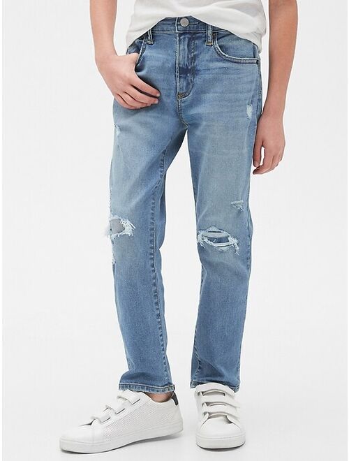 GAP Kids Destructed Athletic Taper Jeans with Washwell™