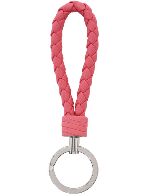 Bottega Veneta Pink Intrecciato Loop Keychain