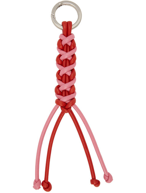 Bottega Veneta Red & Pink Leather Keychain