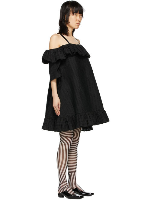 Black Seersucker Floss Dress