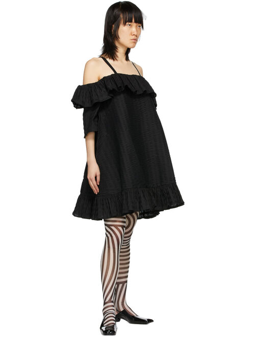 Black Seersucker Floss Dress
