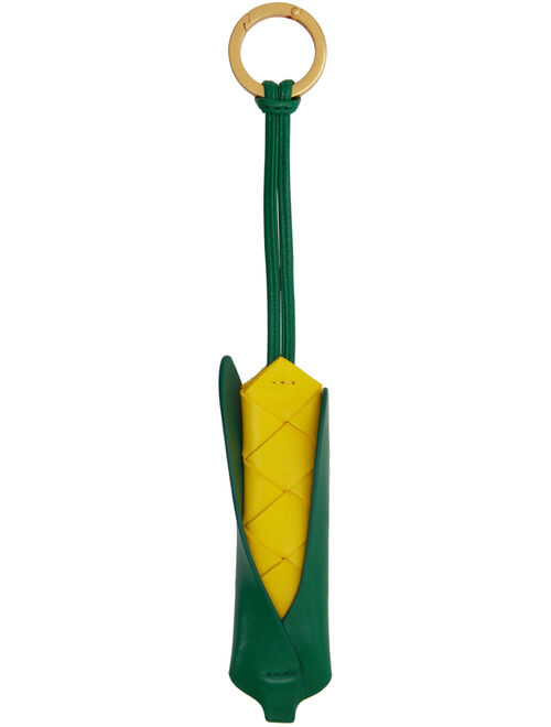 Bottega Veneta Yellow & Green Intrecciato Corn Keychain