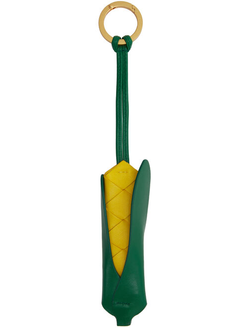 Bottega Veneta Yellow & Green Intrecciato Corn Keychain