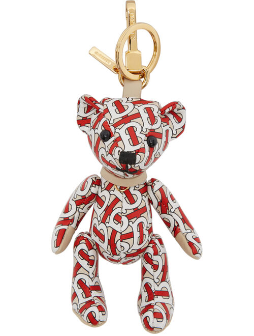 Burberry Red Leather Monogram Thomas Keychain