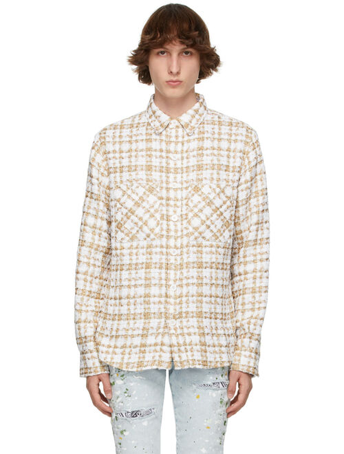 SSENSE Exclusive Beige & Off-White Tweed Oversized Shirt
