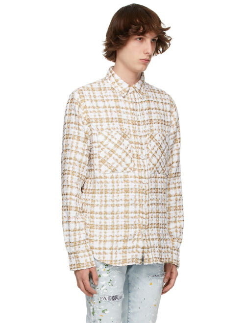 SSENSE Exclusive Beige & Off-White Tweed Oversized Shirt