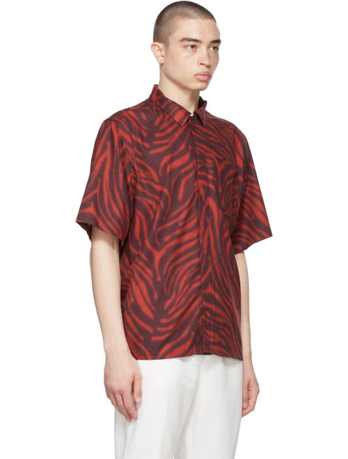Red & Burgundy Farson Animal Print Shirt