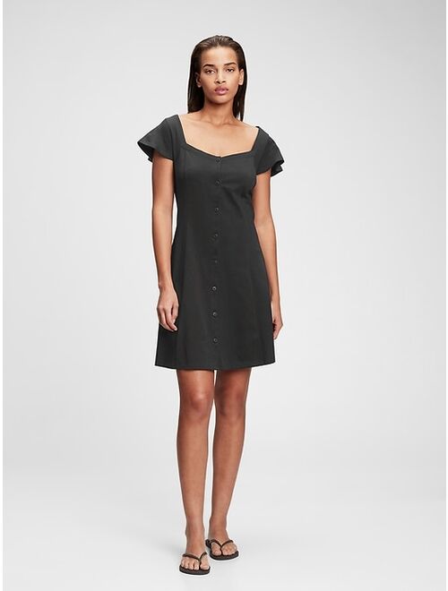 GAP Button-Front Flare Dress