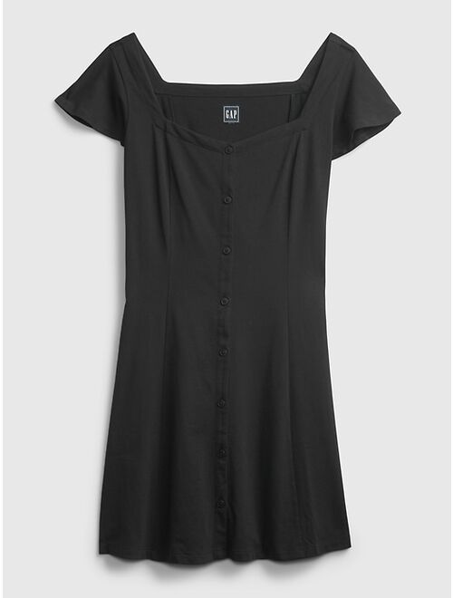 GAP Button-Front Flare Dress