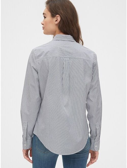 GAP Women's Cotton Striped Long Sleeves Shirt