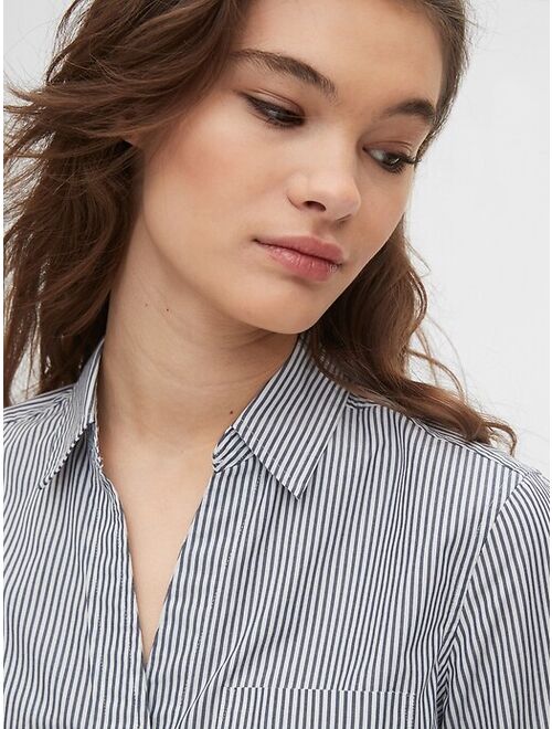 GAP Women's Cotton Striped Long Sleeves Shirt