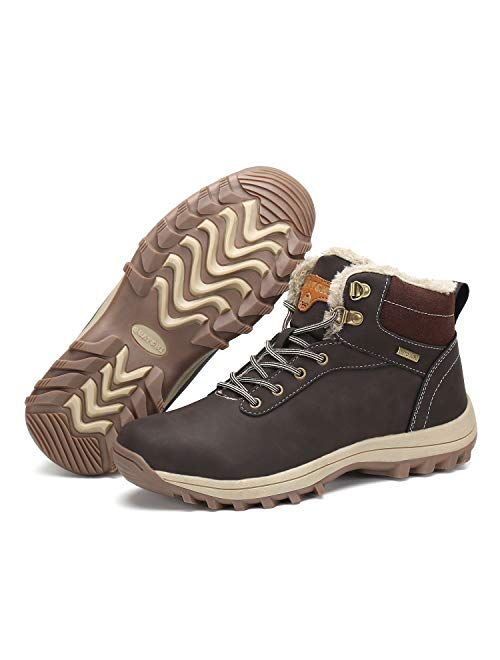 SAGUARO Mens Women Warm Lined Snow Boots Winter Booties Cold Weather Outdoor Hiking Work Shoes