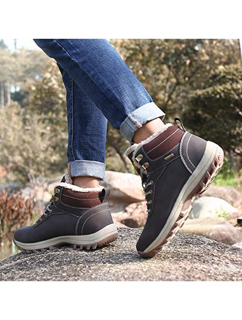 SAGUARO Mens Women Warm Lined Snow Boots Winter Booties Cold Weather Outdoor Hiking Work Shoes