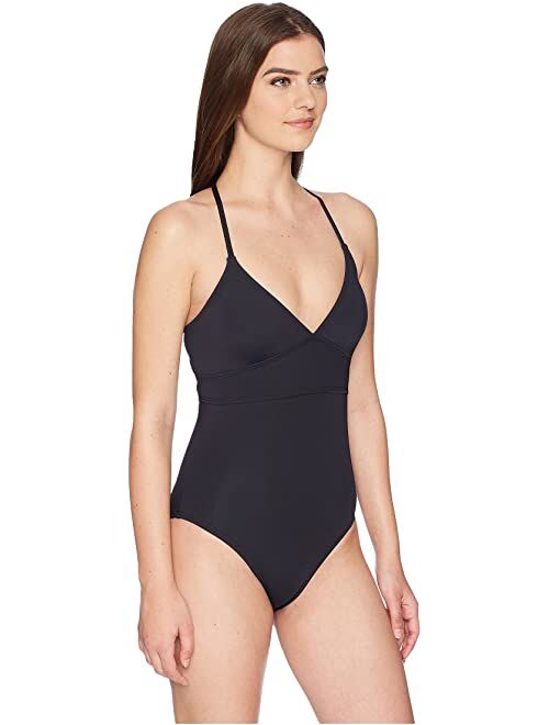 Dahlia Black Nylon Adjustable Tie Back Swim Suit