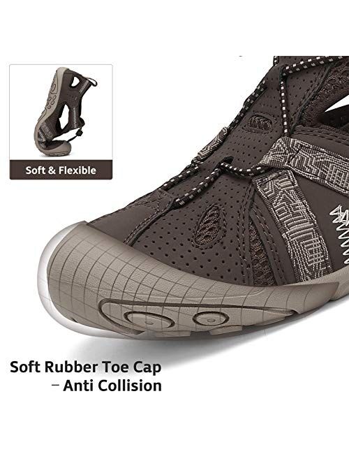 SAGUARO Womens Sport Sandal Closed Toe Hiking Sandals Breathable Summer Outdoor Hiking Shoes