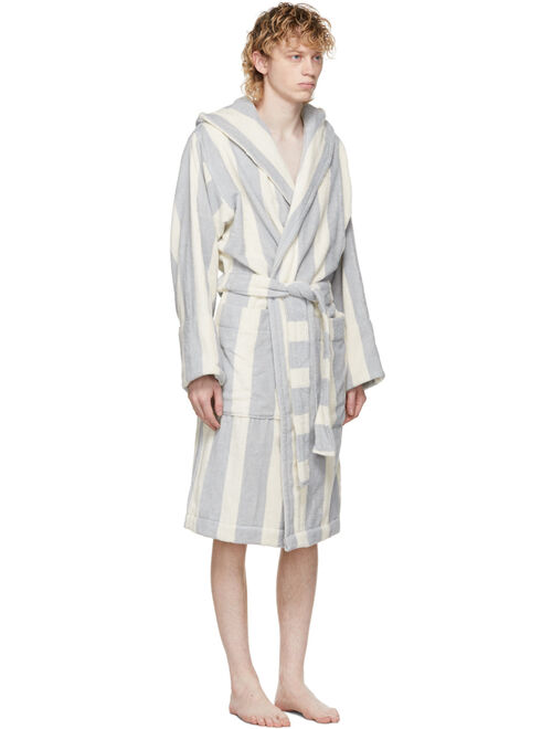 SSENSE Exclusive Beige Striped Terrycloth Bath Robe
