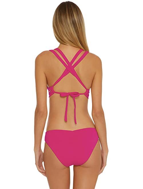 Becca Color Code Split Strap Halter Nylon And Spandex Bikini Top