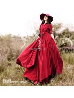 Free Shipping 2020 Boshow New Fashion Corduroy Long-sleeve Trench Dresses For Women Long Maxi Irregular Bohemian Dress With Belt